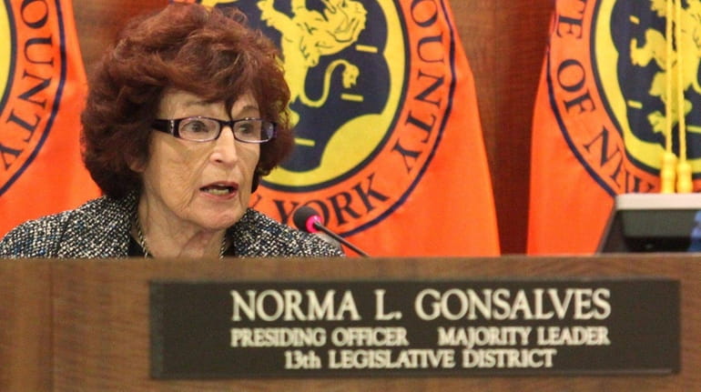 Norma Gonsalves, presiding officer of the Nassau County Legislature, on...