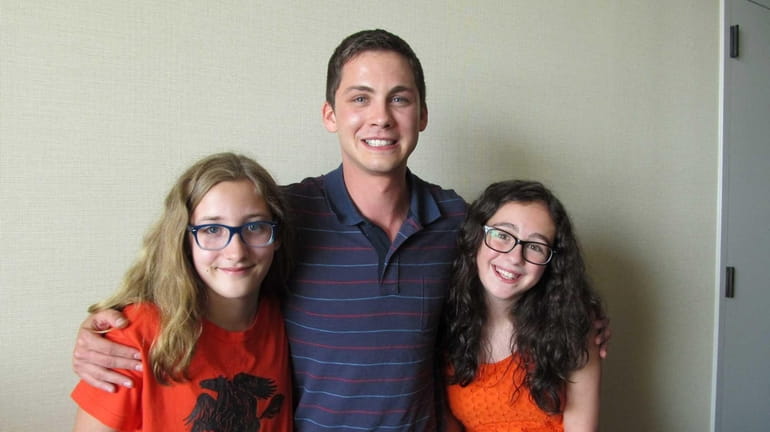 Kidsday reporters Natalie Furman and Abby Semelsberger with actor Logan...