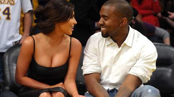 Kanye West and Kim Kardashian Couple Up Courtside at Lakers Game