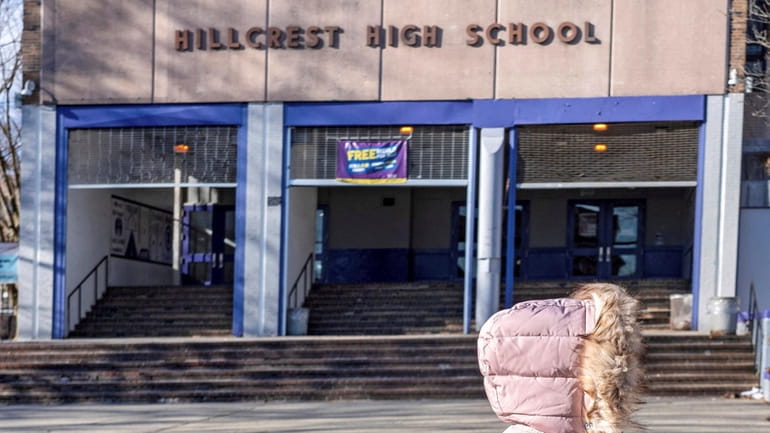 Students flooded the halls of Hillcrest High School in Queens...