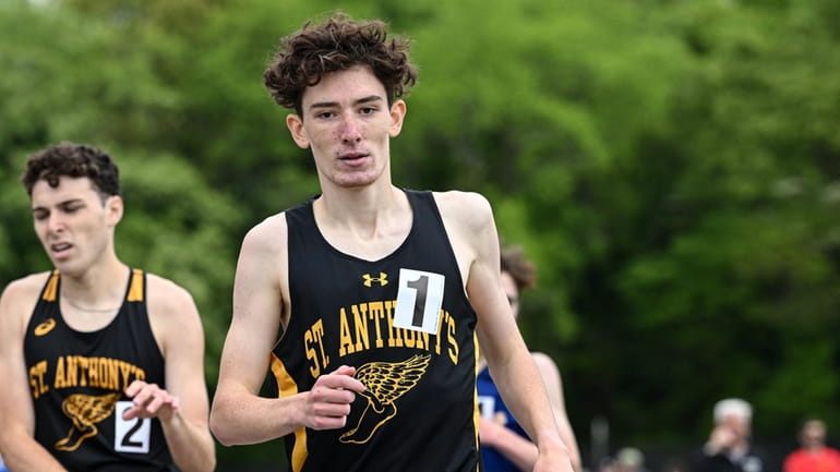 Collin McLaughlin of St. Anthony’s places first at the 800m...