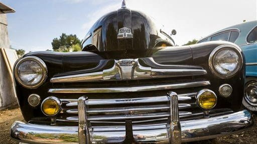 A bullet-nosed 1947 Ford Sedan that served as police car...