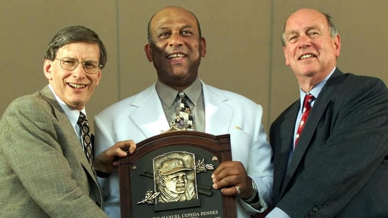 Baseball commissioner Bud Selig, left, and National Baseball Hall of Fame...