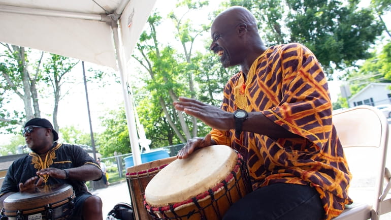 African drumming ensemble Sewa Folee, with Mark Rowser, left, of Deer...