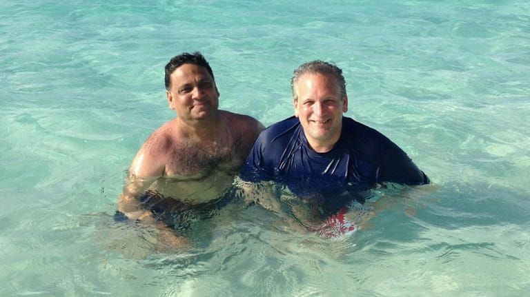 Harendra Singh and Edward Mangano in Turks and Caicos.
