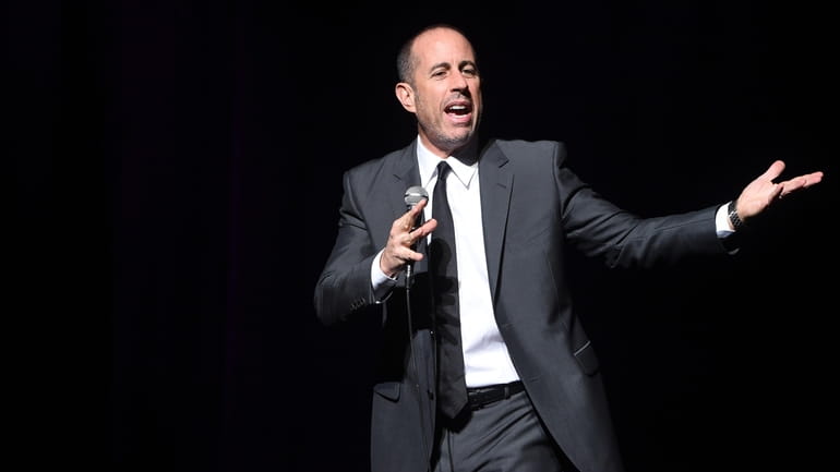 Comedian Jerry Seinfeld performs onstage at Beacon Theatre on Nov. 16, 2015.