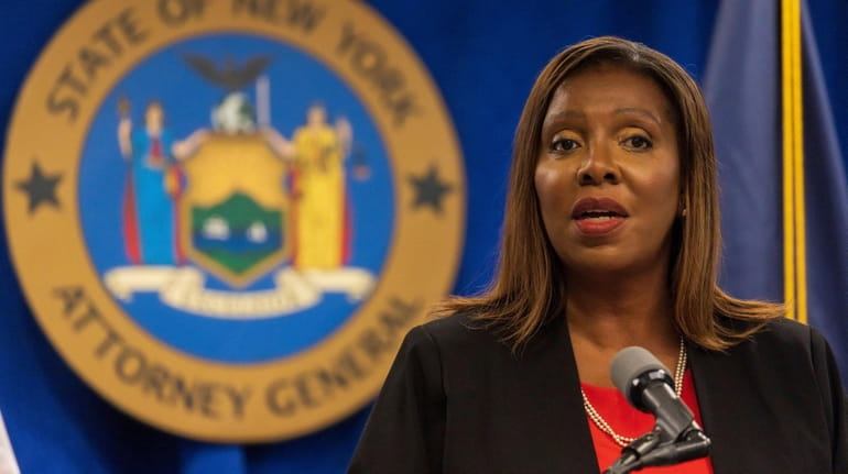 New York Attorney General Letitia James announces the findings of...