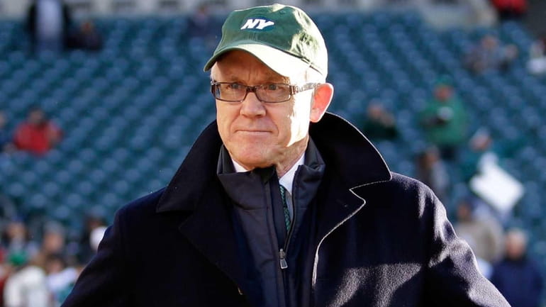 Woody Johnson looks on before the start of the Jets'...