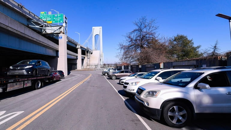 Vehicles impounded by the MTA at the Verrazzano-Narrows Bridge this...