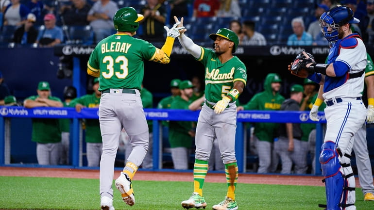 Langeliers hits game-winning HR in 9th as A's beat Blue Jays 5-4 to end  8-game skid - Newsday