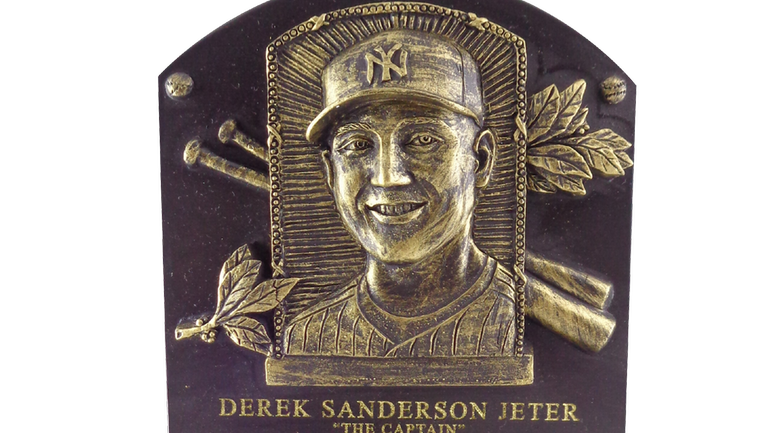This replica Derek Jeter Hall of Fame plaque will be...