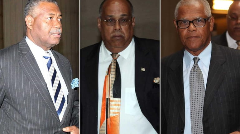 Former Nassau County legislators Patrick Williams and Roger Corbin, and...