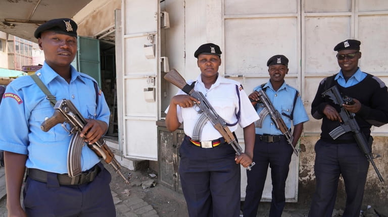 Kenya police patrol the streets of Nairobi, Kenya Tuesday, March.12,...
