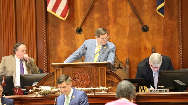 South Carolina House Speaker Murrell Smith, R-Sumter, presides over the...