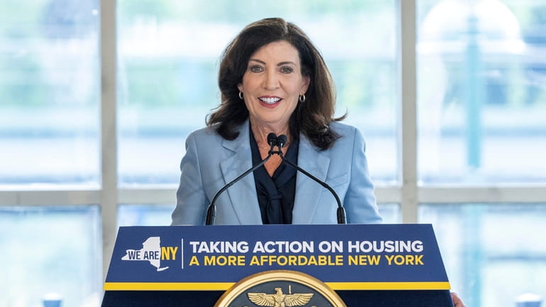 Gov. Kathy Hochul announced of completion of Avalon Harrison near Metro-North...