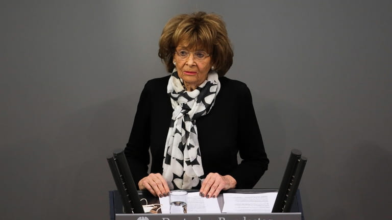 Holocaust survivor Charlotte Knobloch delivers a speech at the German...