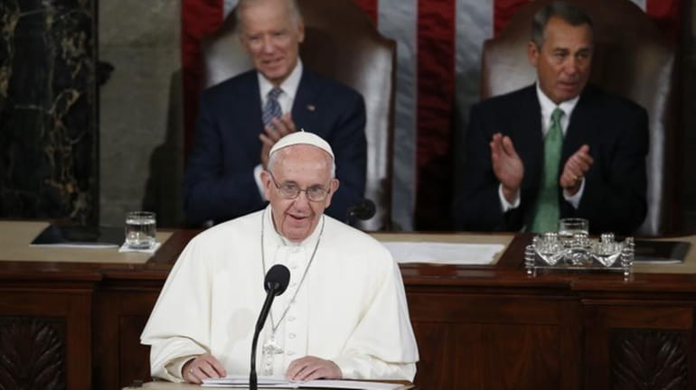 Pope Francis addresses a joint meeting of Congress on Capitol...