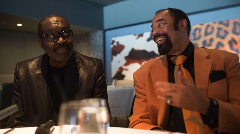 Earl Monroe, left, and Walt Frazier talk about the 1973...