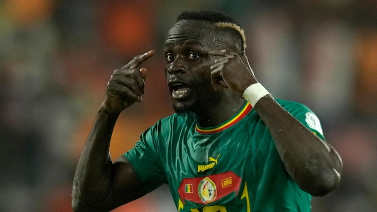 Senegal's Sadio Mane reacts during the African Cup of Nations...