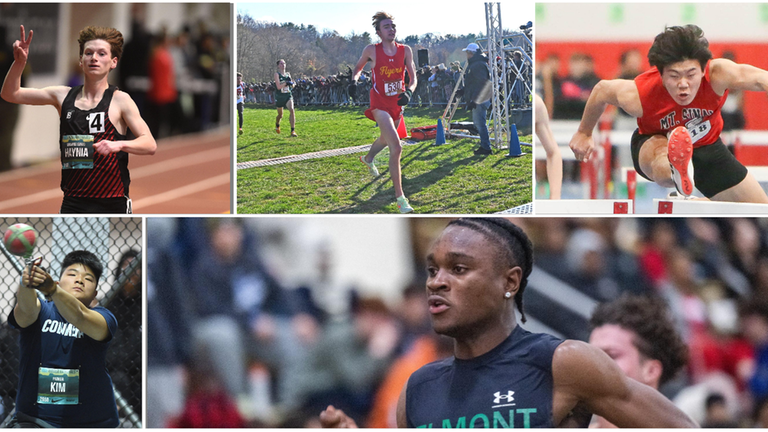 Clockwise, from top left: Westhampton's Max Haynia, Chaminade's Jack Higgins,...