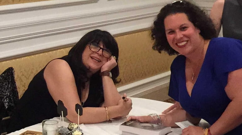 Gia Fabre, right, meets E.L. James, author of the "Fifty...
