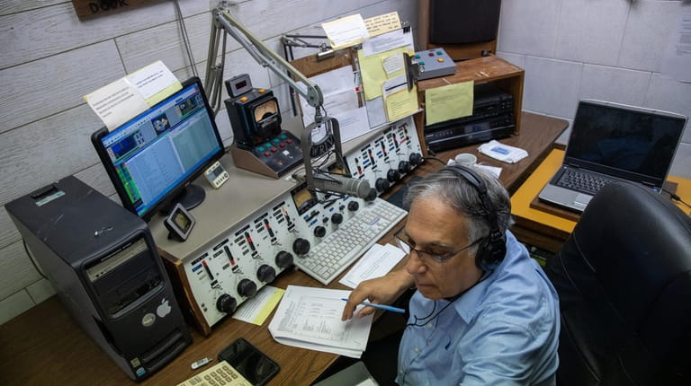 Radio host Tony DeMauro at WRIV station in Riverhead on...