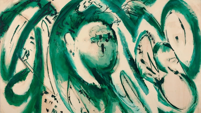 The Pollock-Krasner House features Lee Krasner's "Portrait in Green," 1969. 
