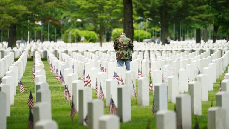 In honor of Memorial Day, volunteers will place American flags...