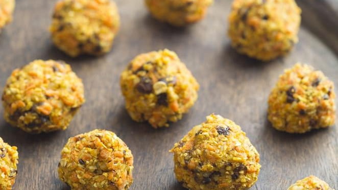 The carrot raisin cookie bites recipe can be found in...