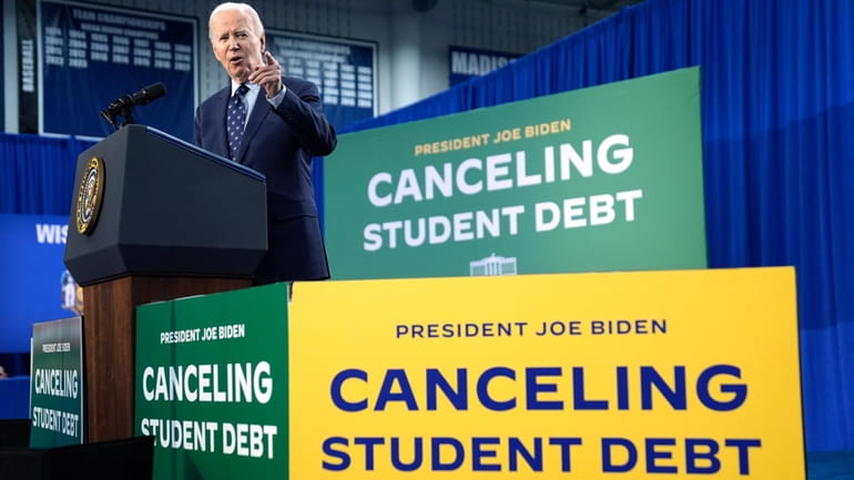 President Joe Biden delivers remarks on student loan debt at...