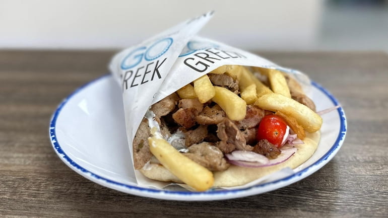 The O.G. gyro with pork and French fries at Go...