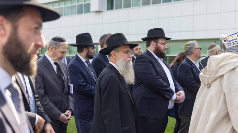 Nassau rabbis head for a security briefing by Nassau County...