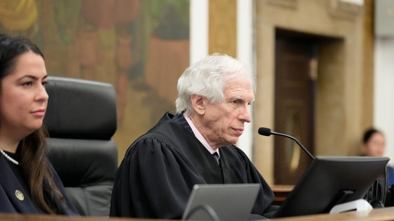 Judge Arthur Engoron sits in the courtroom before the start...