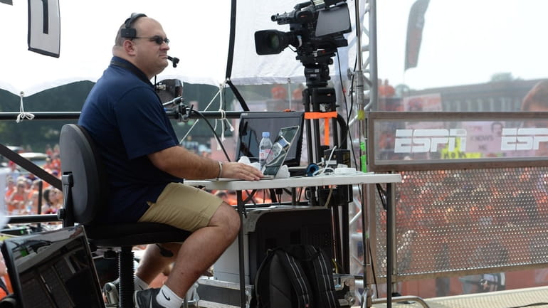 Chris Fallica on the set of College GameDay at Clemson...
