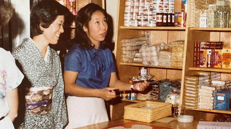 Co-owner Noriko Morimoto (right) and her sister Takako Imura during...