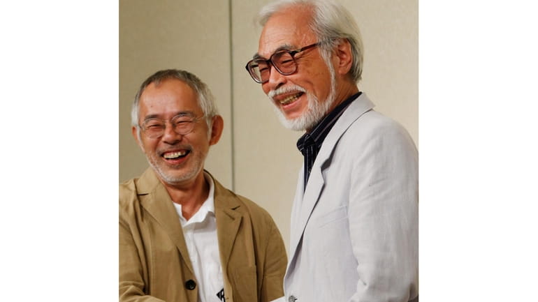 Hayao Miyazaki, right, one of animation's most admired and successful...