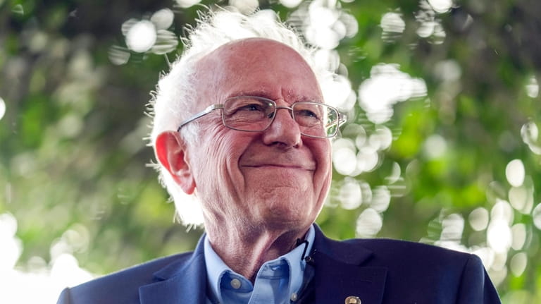 Sen. Bernie Sanders, I-Vt., smiles as he addresses Unite Here...