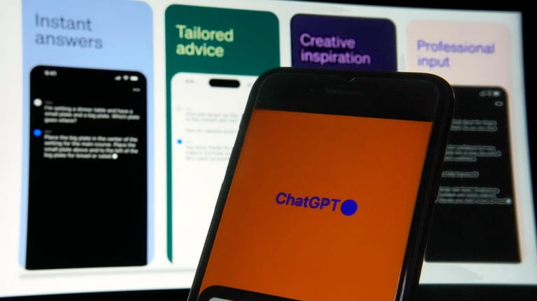 The ChatGPT app is seen on an iPhone in New...