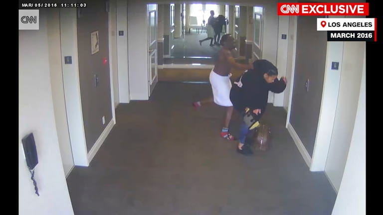 This frame grab taken from hotel security camera video and...