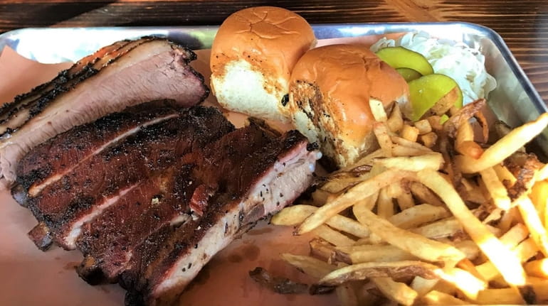 Barbecued ribs and brisket were among the menu items at...