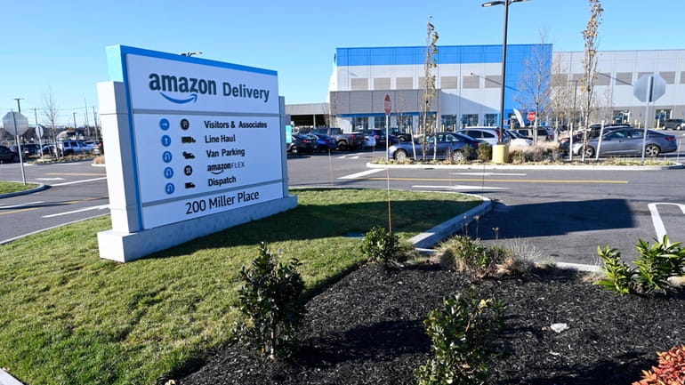 The Amazon warehouse, just north of the Long Island Expressway,...