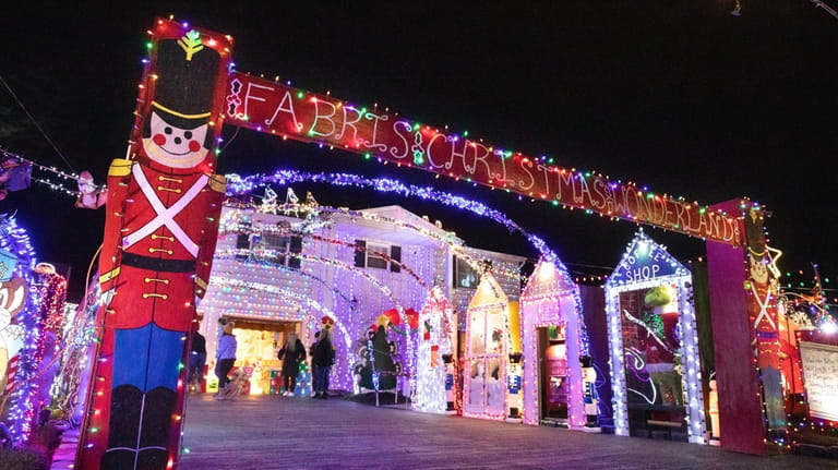 The Fabris family's Christmas light display in Centereach.