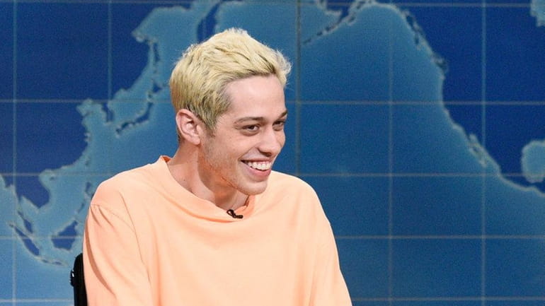 Pete Davidson performs a skit during the "Weekend Update" segment of...