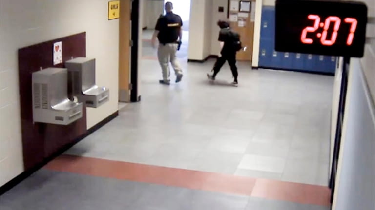 In this image taken from video taken from a school...