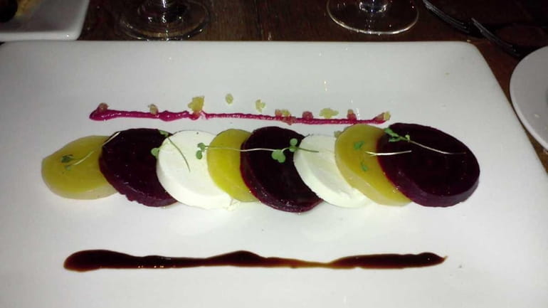 Beet and goat cheese salad at Farmhouse restaurant in Greenport....