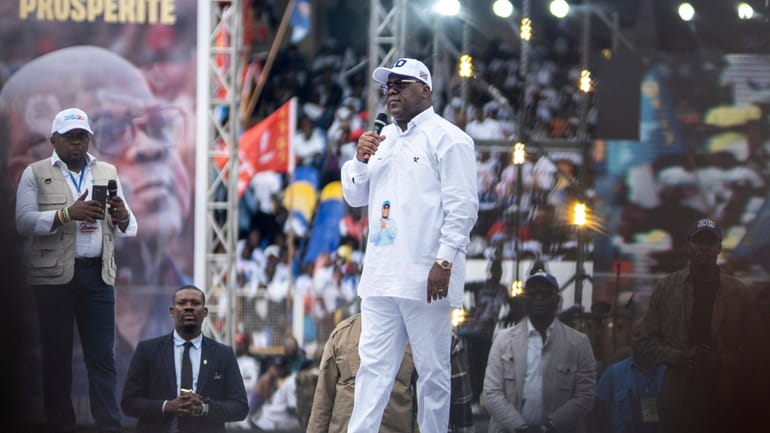 Congo president Félix Tshisekedi attends a campaign rally ahead of...