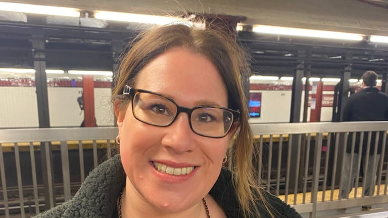 Gabrielle Fox, 35 of Merrick, at Penn Station on Monday.