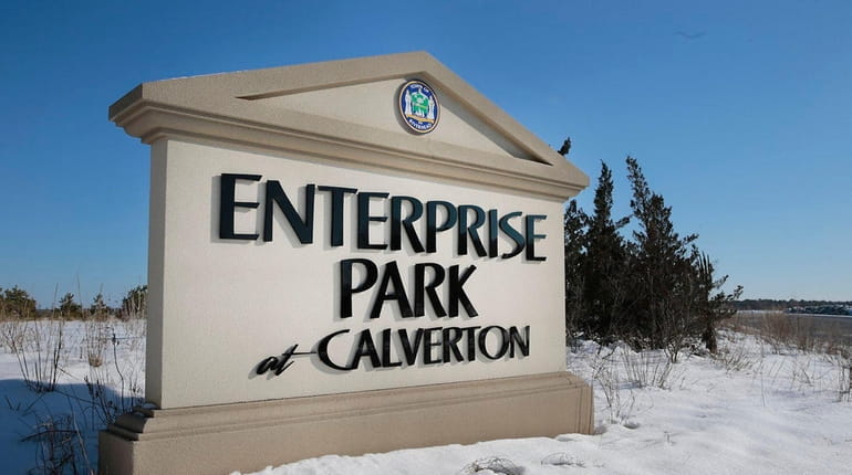 The entrance of Calverton Enterprise Park from Route 25 on...