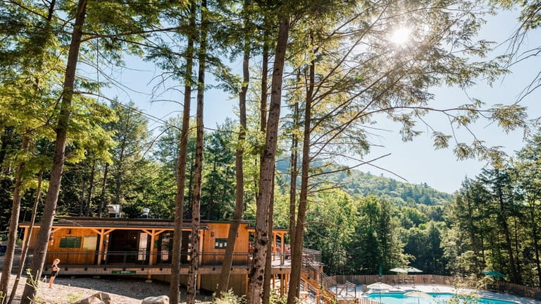 Go glamping and hang by the pool in the Adirondacks...