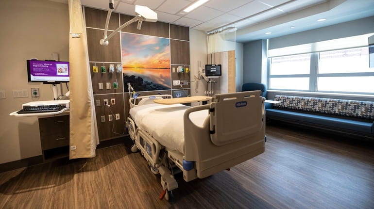 A patient room at the new Neuroscience ICU at South...